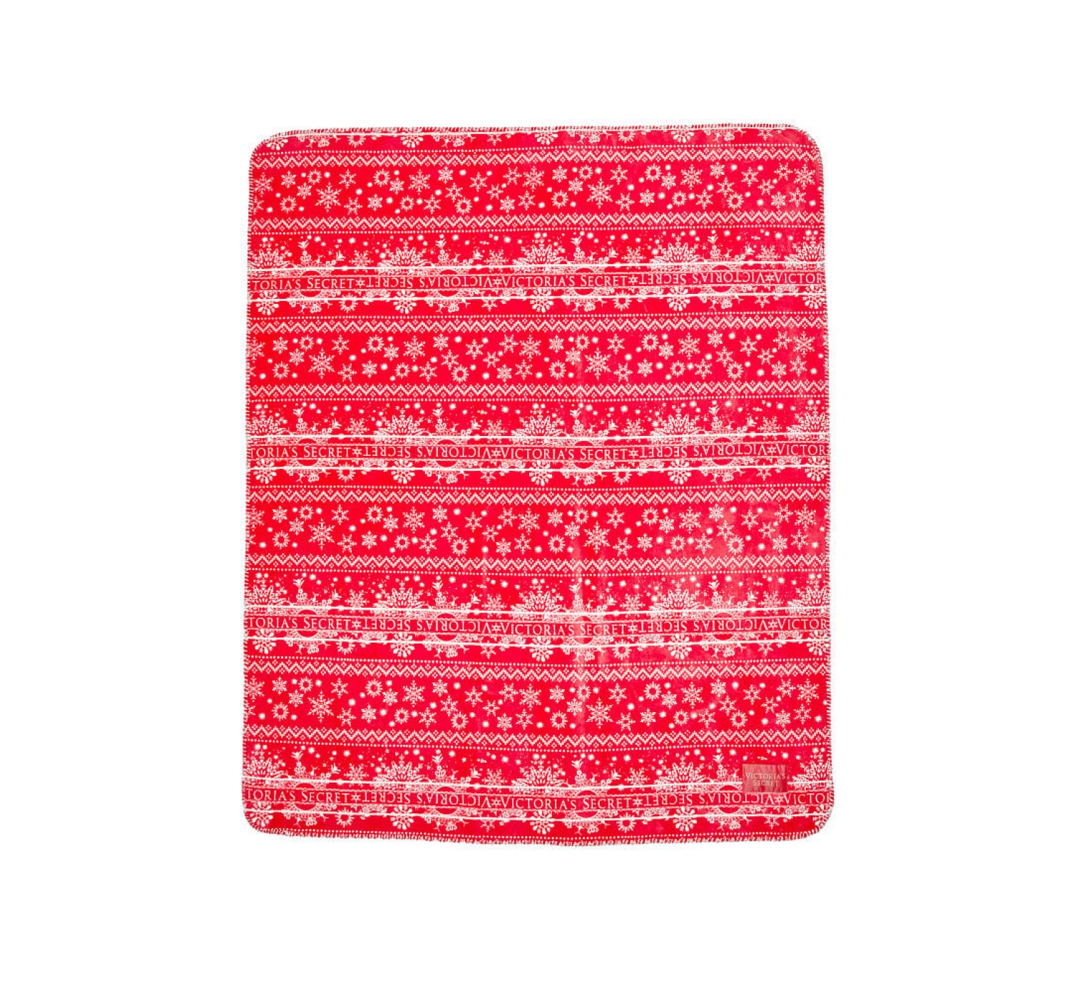Плед Plush Fleece Blanket Red Fair Isle Snowflake