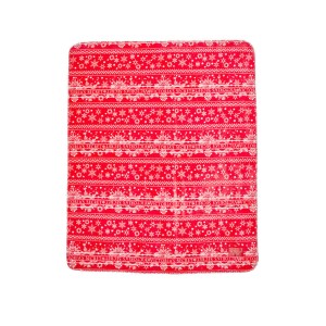 Плед Plush Fleece Blanket Red Fair Isle Snowflake