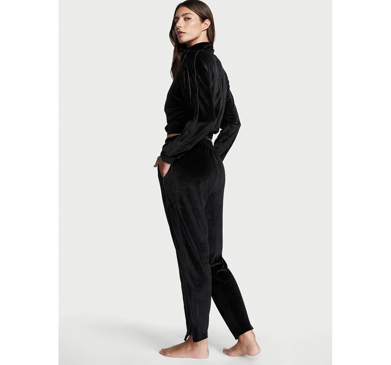 Велюровий спортивний костюм Вікторія Сікрет Ribbed Velour 3-Piece Tracksuit Set