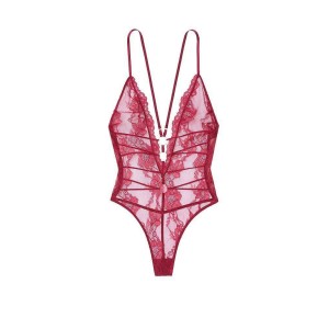 Боди Тедди Victoria’s Secret Chantilly Lace Plunge Cutout Teddy