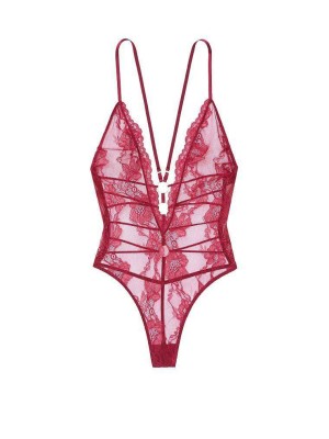 Боди Тедди Victoria’s Secret Chantilly Lace Plunge Cutout Teddy