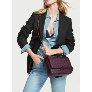 Кросс-боди Виктория Сикрет Medium Shoulder Bag Black Violet Woven