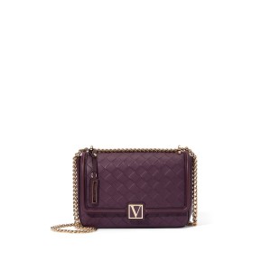 Кросс-боди Виктория Сикрет Medium Shoulder Bag Black Violet Woven