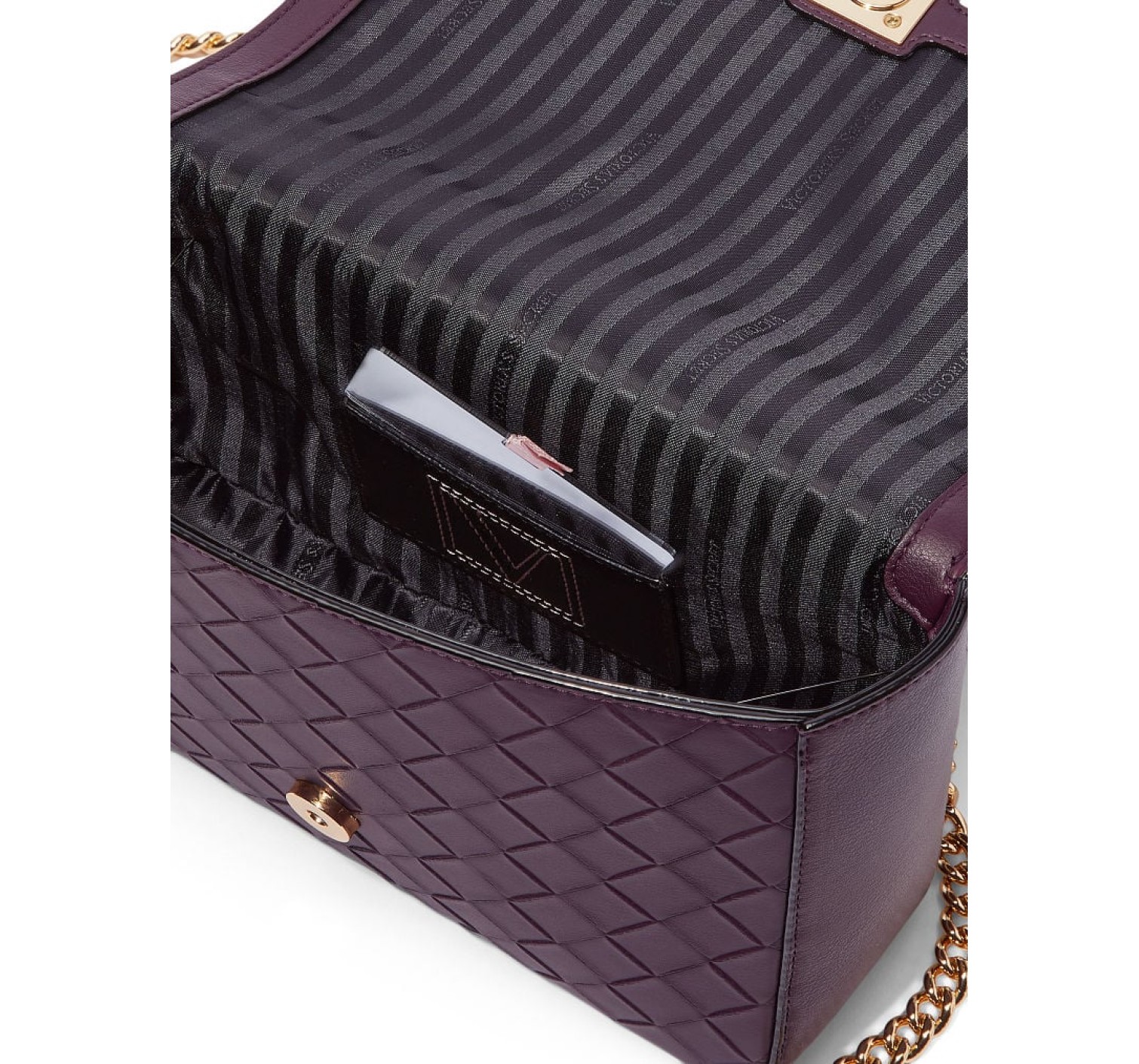 Кросс-боди Виктория Сикрет Medium Shoulder Bag Black Violet Woven