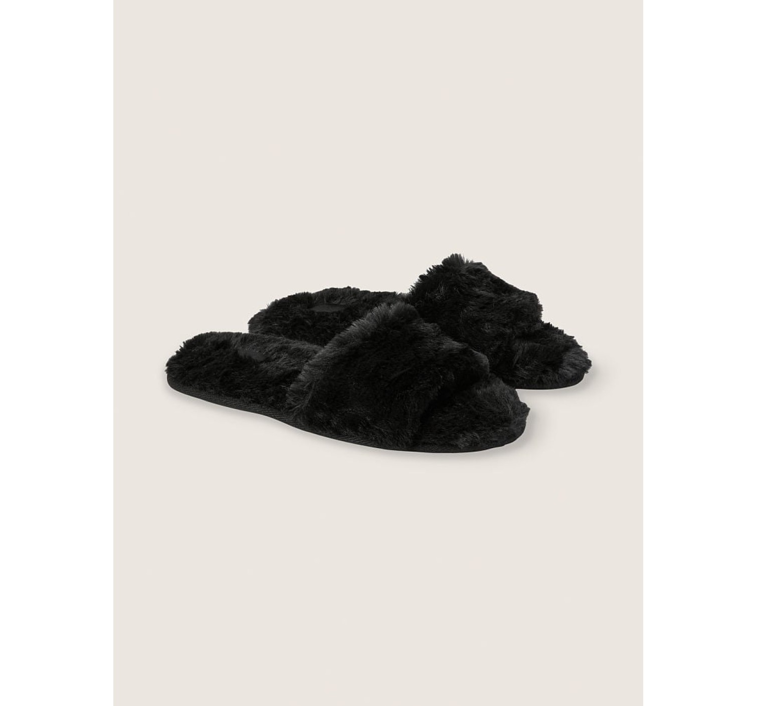 Домашние тапочки Victoria’s Secret PINK Faux Fur Slippers Black