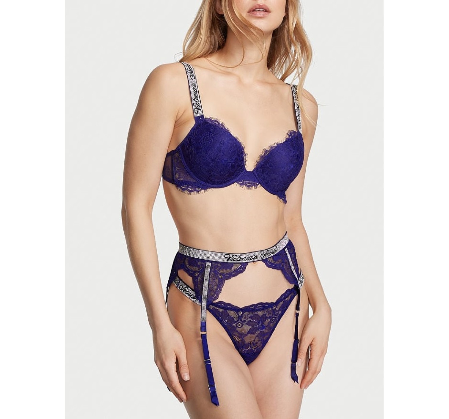 Трусики Shine Strap Lace Brazilian Panty Night Ocean