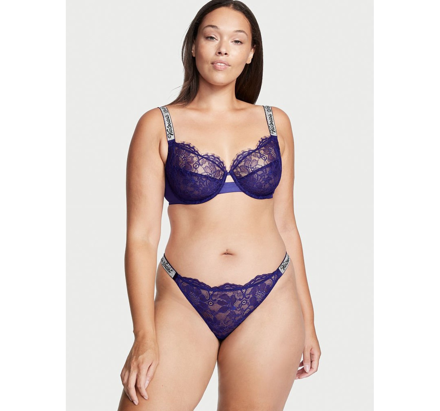 Трусики Shine Strap Lace Brazilian Panty Night Ocean