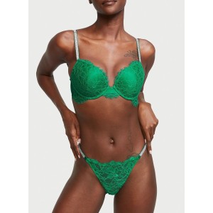 Трусики Very Sexy Green Lace with Shine Strap Brazilian panty