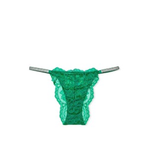 Трусики Very Sexy Green Lace with Shine Strap Brazilian panty