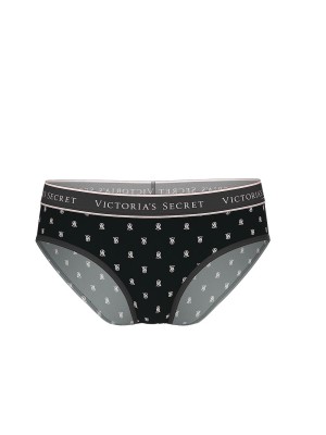 Трусики Logo Cotton Hiphugger Panty Black logo VS