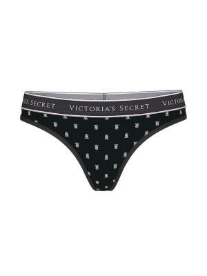 Трусики Logo Cotton Thong Panty Black logo VS