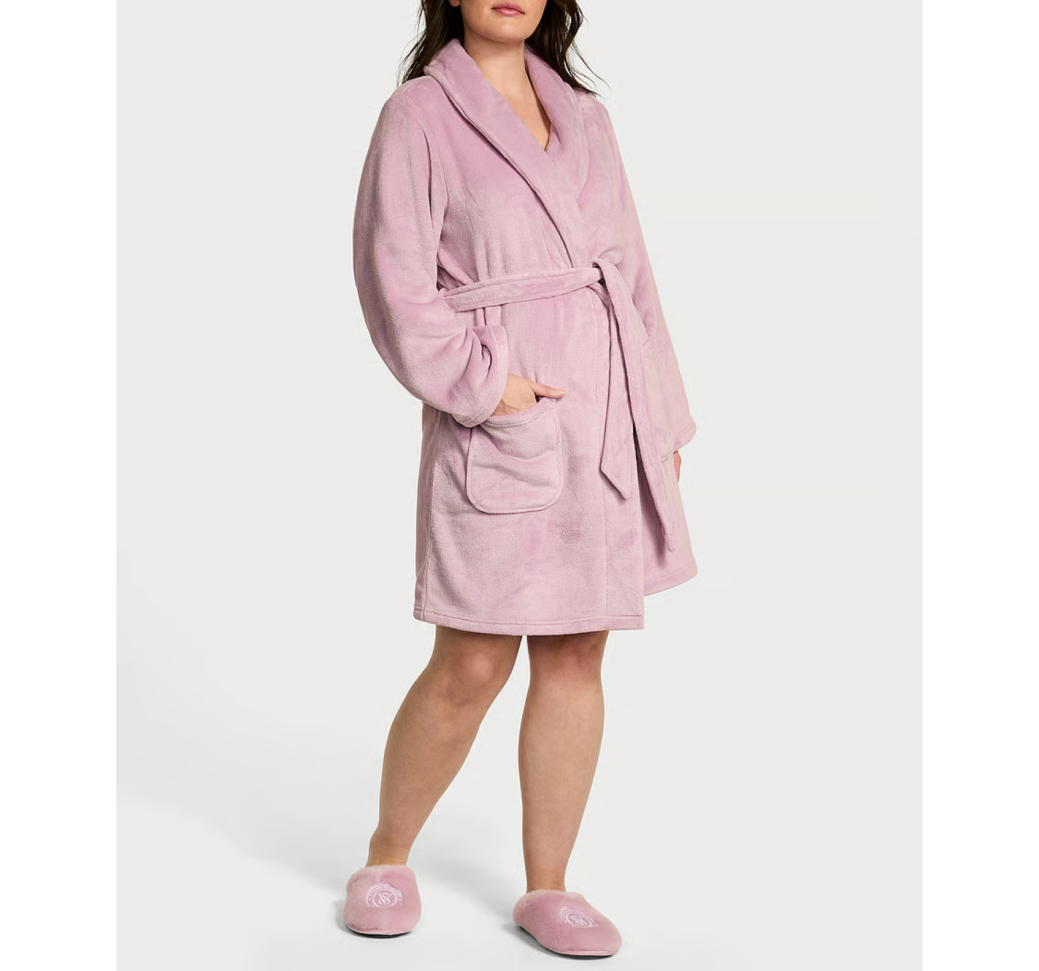 Плюшевый халат Short Cozy Robe Violet Pearl