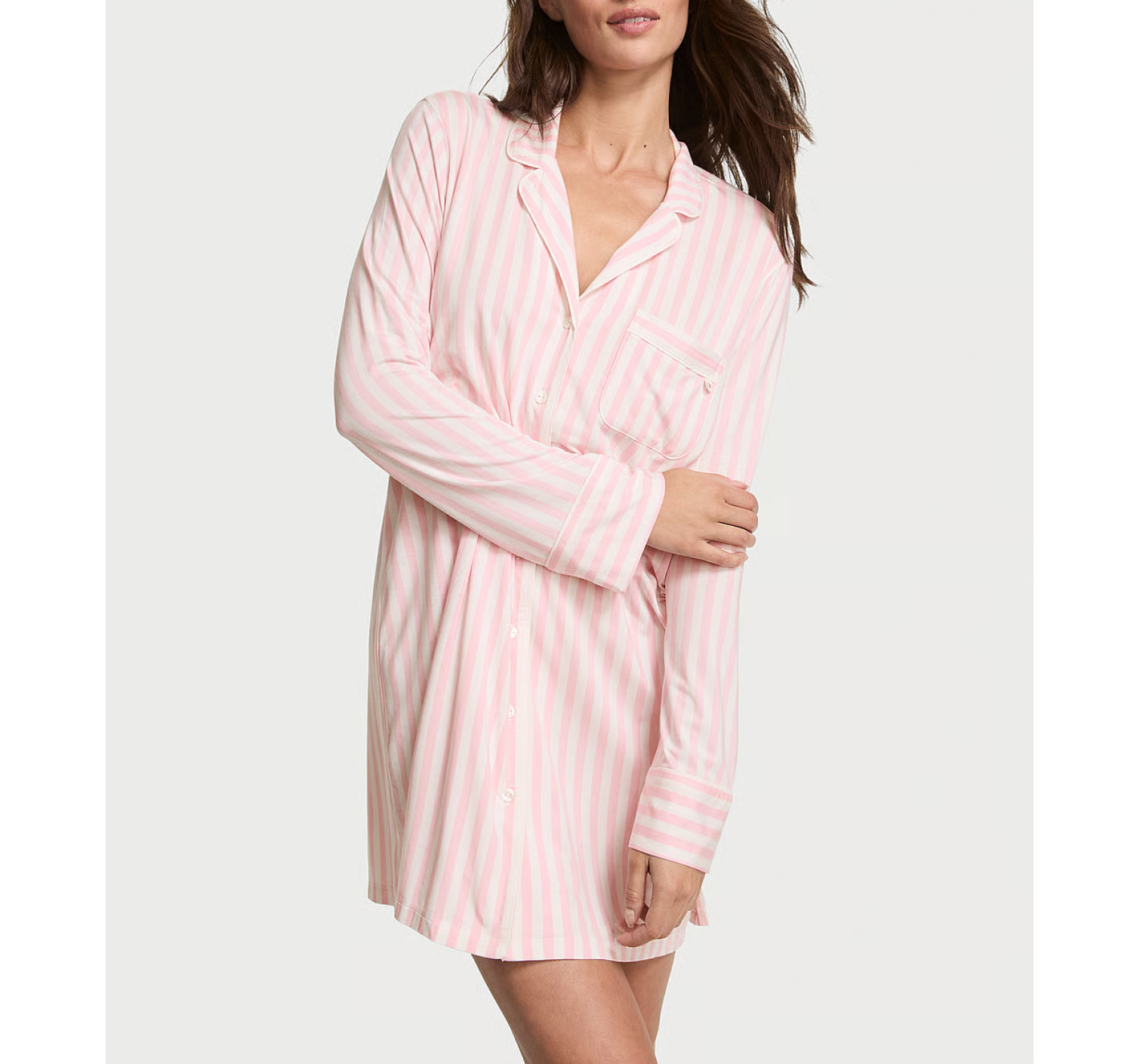 Рубашка для сна Modal Soft Button-Front Sleepshirt Blossom Stripes