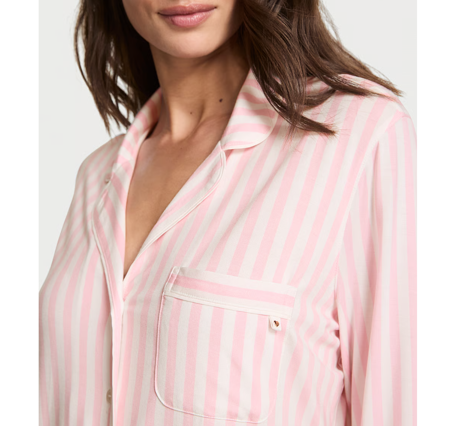 Рубашка для сна Modal Soft Button-Front Sleepshirt Blossom Stripes