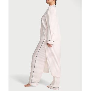 Сатинова піжама Satin Long Flyaway Tunic Pajama Set Pink Stripe