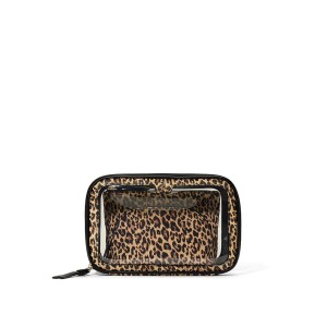 Косметичка 3в1 Victoria's Secret Travel Trio Makeup Bag Leopard Brown
