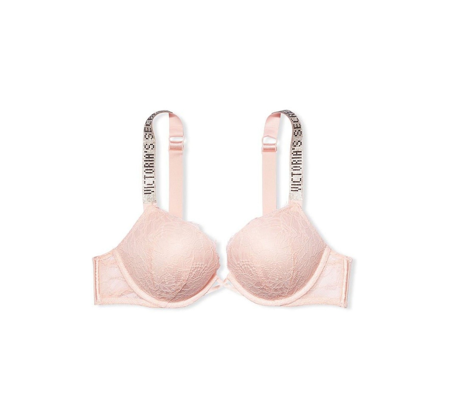 Комплект белья Victoria’s Secret Embellished Strap Bombshell Push-up Purest Pink