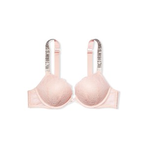 Комплект белья Victoria’s Secret Embellished Strap Bombshell Push-up Purest Pink