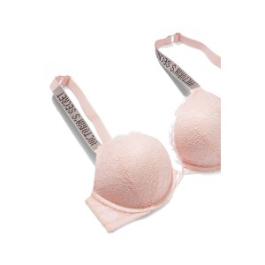 Комплект белья Victoria’s Secret Embellished Strap Bombshell Push-up Purest Pink