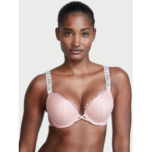 Комплект белья Victoria’s Secret Embellished Strap Bombshell Push-up Purest Pink