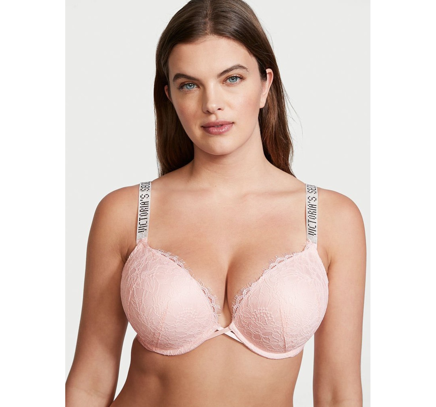 Комплект белья Victoria’s Secret Embellished Strap Bombshell Push-up Purest Pink