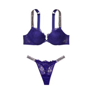 Комплект білизни Embellished Strap Bombshell Push-up Bra Night Ocean