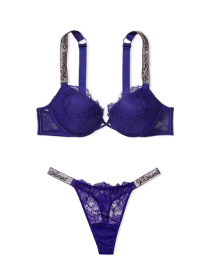 Комплект белья Embellished Strap Bombshell Push-up Bra Night Ocean