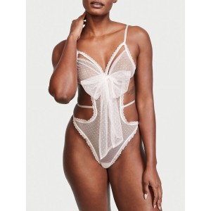 Боди Тедди Victoria’s Secret Sheer Doted Mesh Cutout Teddy