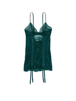 Пеньюар Sheer Lace Garter Slip Deep Green