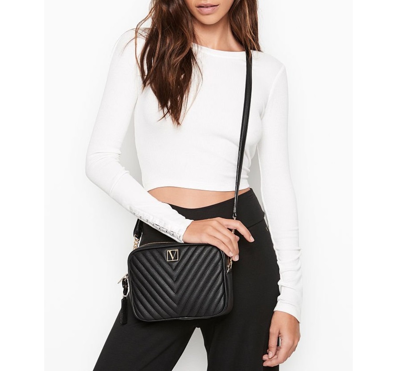 Сумка Виктория Сикрет The Victoria Top Zip crossbody Black Lily