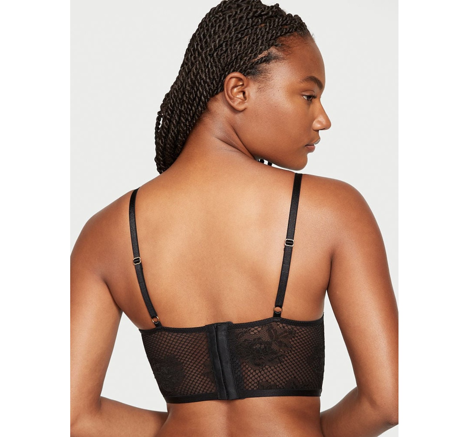 Комплект белья Very Sexy Faux Leather Fishnet Quarter Cup Corset Top set Victoria’s Secret 