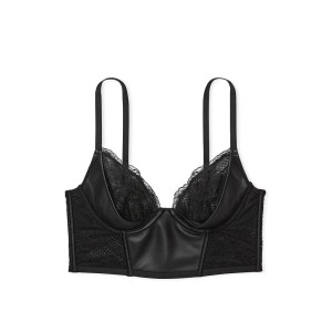 Комплект белья Very Sexy Faux Leather Fishnet Quarter Cup Corset Top set Victoria’s Secret 