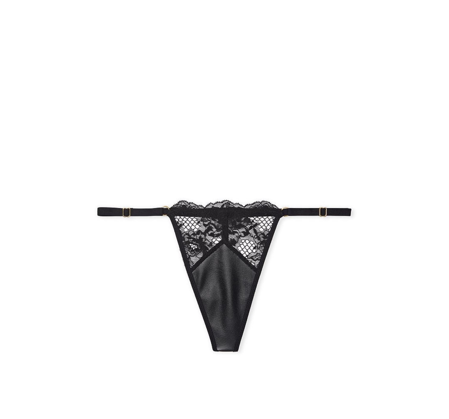 Комплект белья Very Sexy Faux Leather Fishnet Quarter Cup Corset Top set Victoria’s Secret 