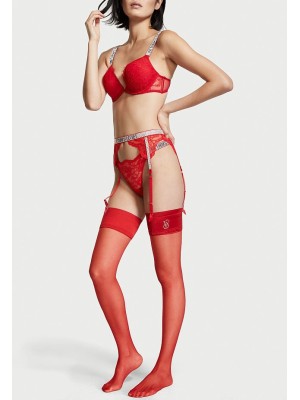 Чулки Victoria’s Secret Crystal Logo Thigh Highs Lipstick