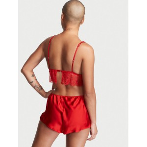 Пижама Floral Lace Cami Top Satin Shortie Set Lipstick