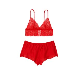 Пижама Floral Lace Cami Top Satin Shortie Set Lipstick