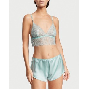 Пижама Floral Lace Cami Top Satin Shortie Set Opal Blue