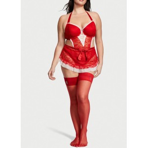 Чулки Victoria’s Secret Crystal Logo Thigh Highs Lipstick