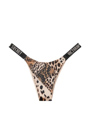  Трусики Victoria’s Secret Very Sexy Crystal Logo Shine Strap Animal print Brazilian Panty