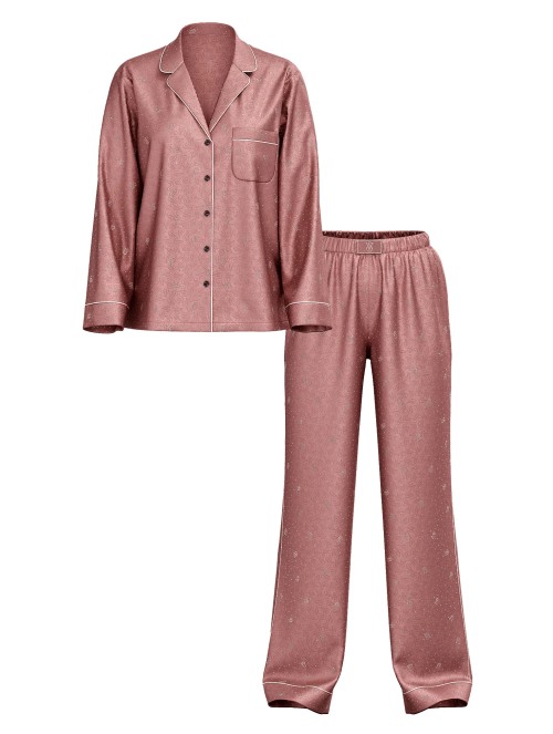 Піжама Glazed Satin Dew Drop Long Pajama Set Vintage Rose