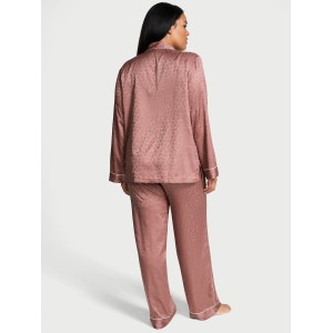 Піжама Glazed Satin Dew Drop Long Pajama Set Vintage Rose