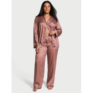 Піжама Glazed Satin Dew Drop Long Pajama Set Vintage Rose