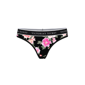 Трусики Logo Cotton Thong Panty Black Floral