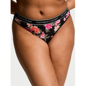 Трусики Logo Cotton Thong Panty Black Floral