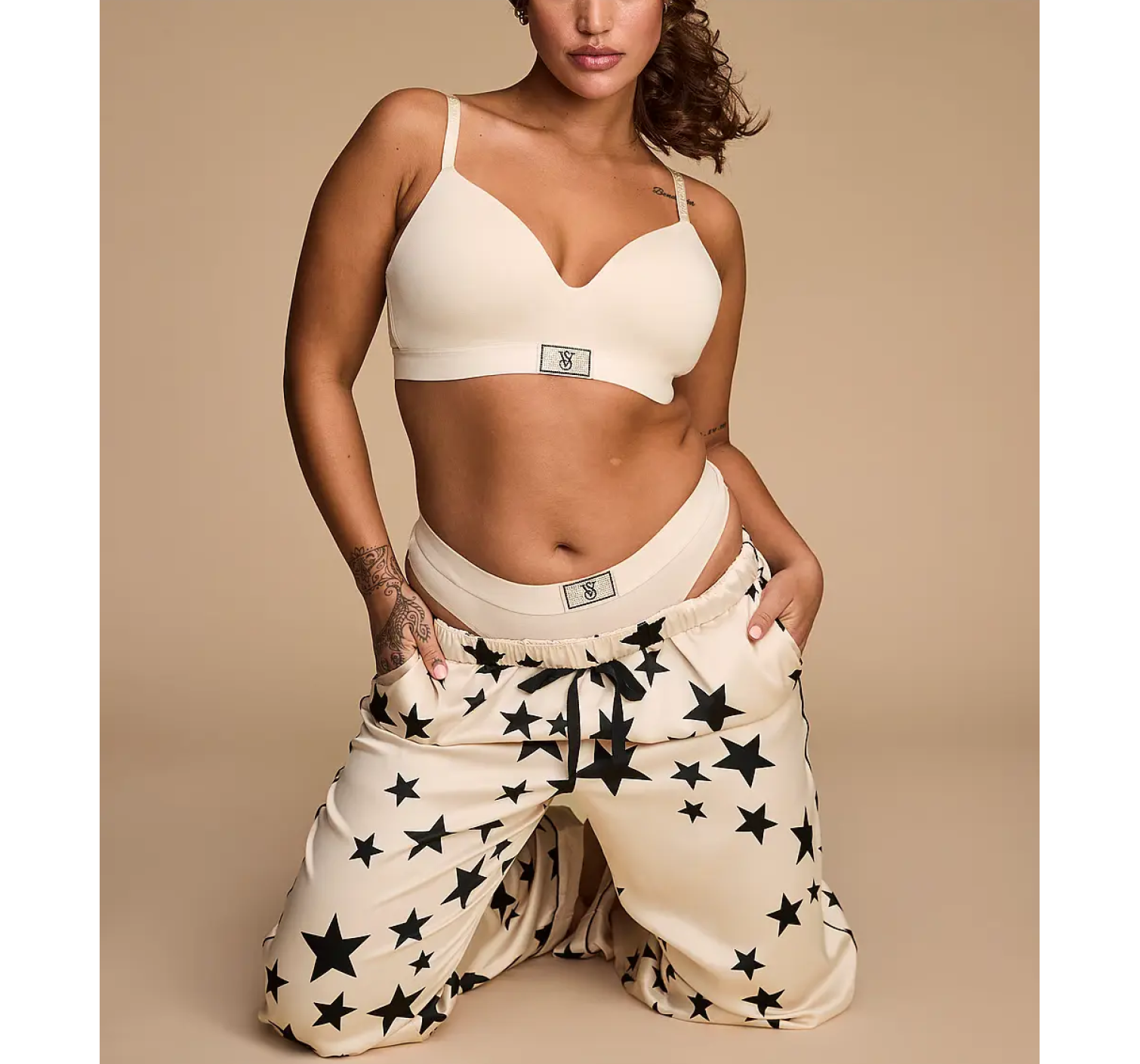 Комплект білизни Shine Patch Lightly Lined Wireless Bra Set Marzipan