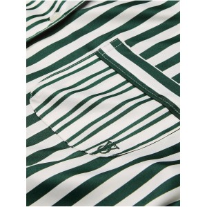Сатиновая пижама Glazed Satin Long Pajama Set Green Stripe
