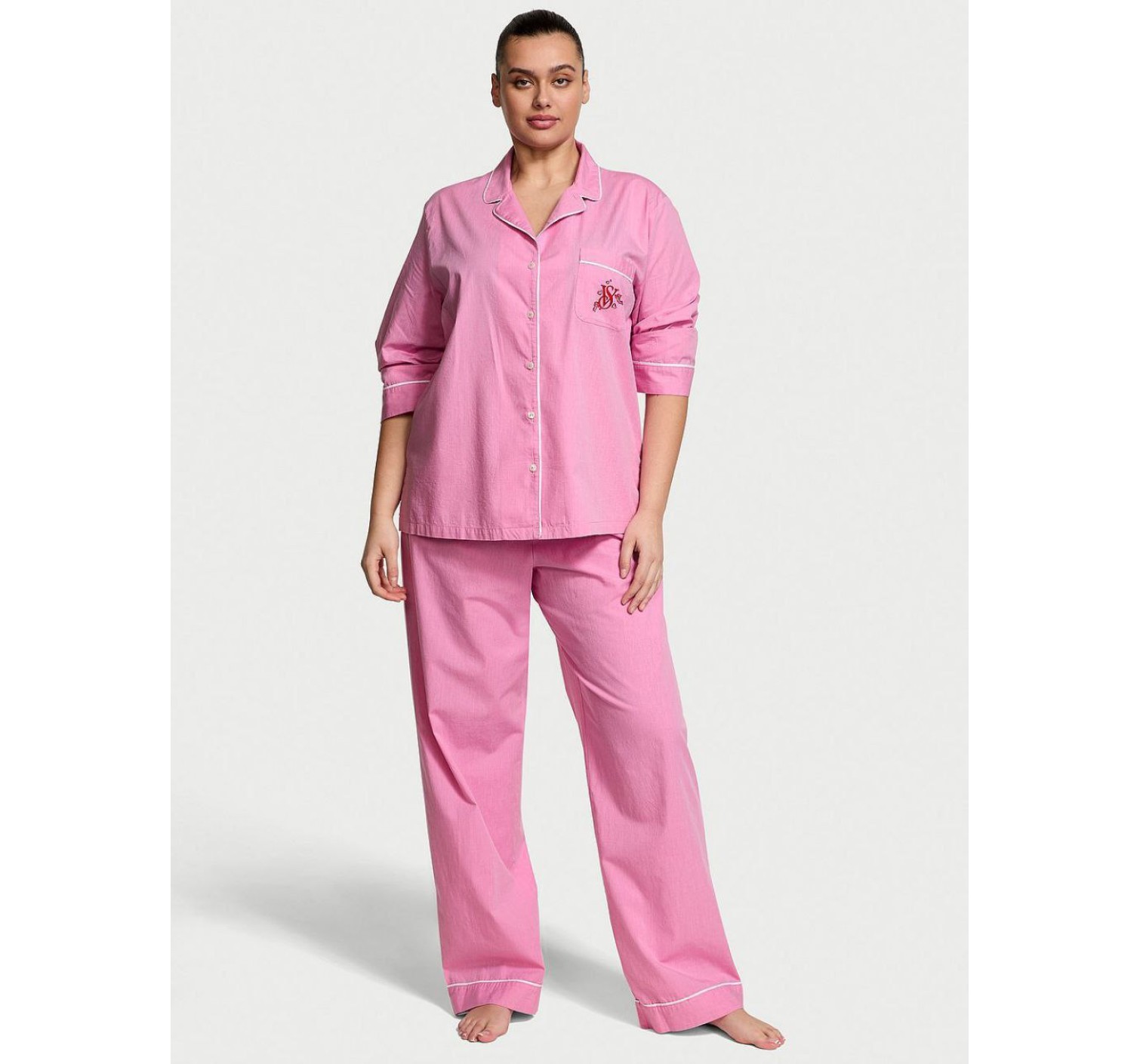 Піжама Heritage Cotton Long Pajama Set Pink