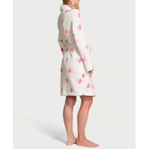 Халат Cozy Plush Robe White & Pink Hearts