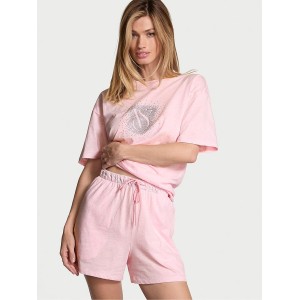 Пижама Rhinestone Graphic Cotton Short Pyjama Set