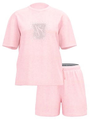 Пижама Rhinestone Graphic Cotton Short Pyjama Set